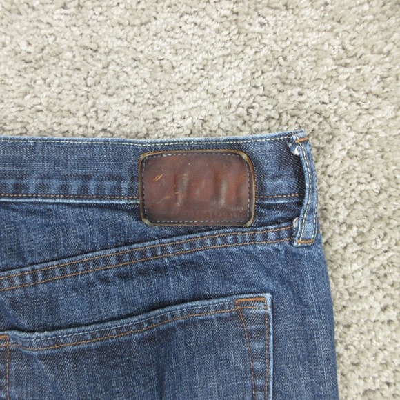 Banana Republic Jeans Mens 38x32 Blue Regular Straight Faded Whisker Denim Pants - Picture 9 of 10